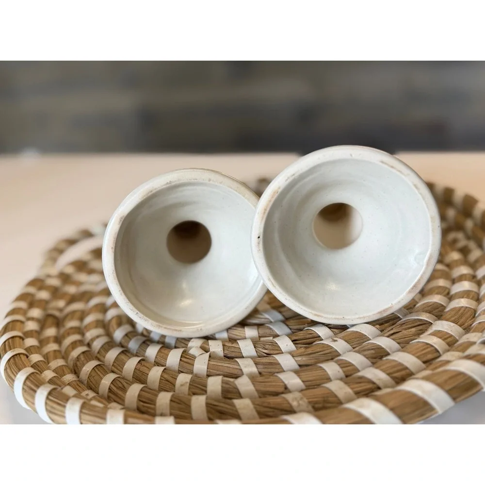 Pair of Pfaltzgraff Candlestick Holders-Heirloom-Ceramic Farmhouse‎